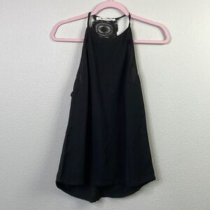 The Impeccable Pig black tank top with lace racerback size XS